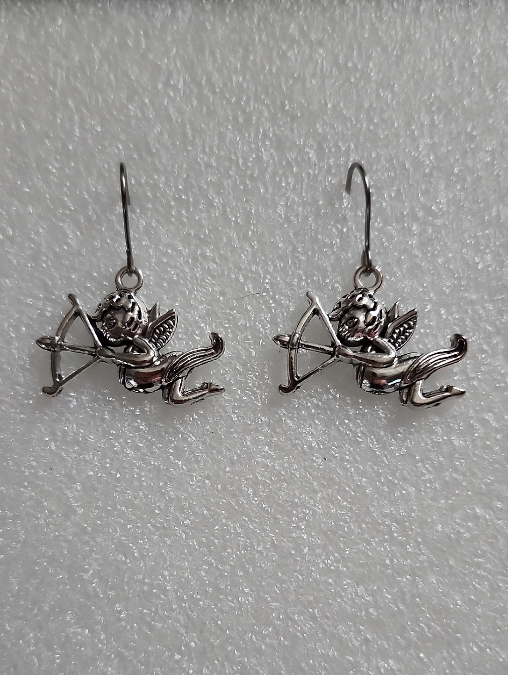 Hand Crafted Silver Cherub Dangle Earrings